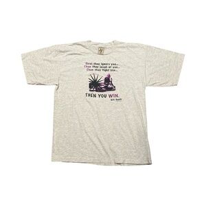 Vintage 1990’s Activism Heather Gray Gandhi Quote Tee Size XL